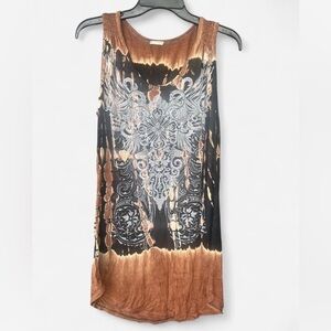 Black and Brown Tye dye tank or dress. Grunge style #Y2K